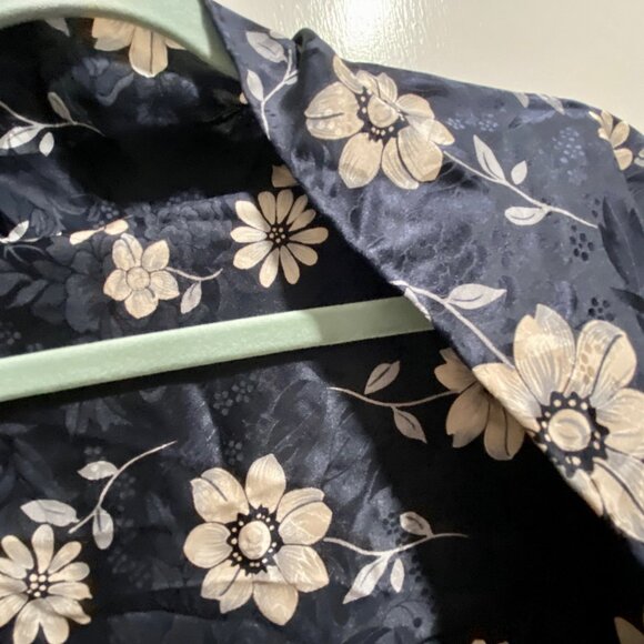 (8) Whimsigoth Goth Grunge Boho Emb. Floral Hand Roll Hem Silk Shawl Wrap Scarf - Picture 2 of 7